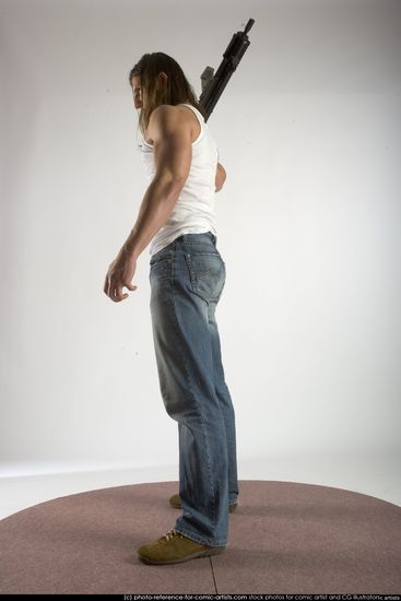 Man Young Muscular White Holding Standing poses Casual