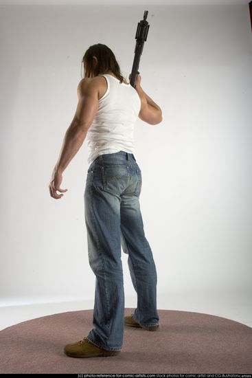 Man Young Muscular White Holding Standing poses Casual