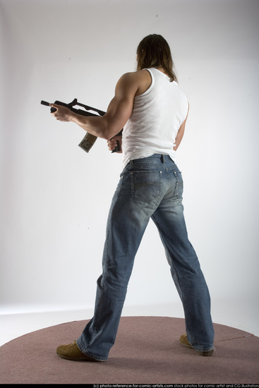 Man Young Muscular White Holding Standing poses Casual