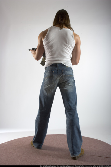 Man Young Muscular White Holding Standing poses Casual