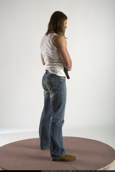 Man Young Muscular White Holding Standing poses Casual