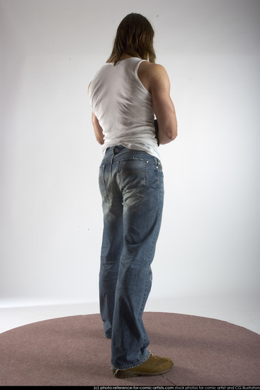 Man Young Muscular White Holding Standing poses Casual