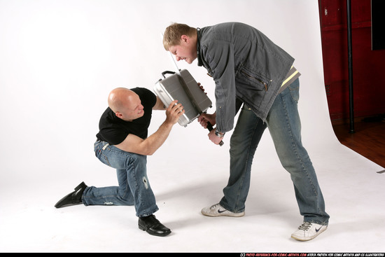 Adult Athletic White Fighting with sword Fight Casual Men