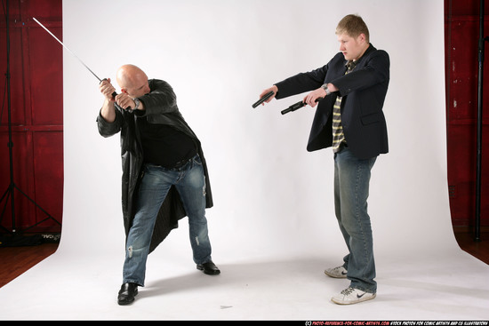 Adult Athletic White Fighting with gun Fight Jacket Men