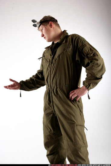 Man Adult Average White Neutral Standing poses Army