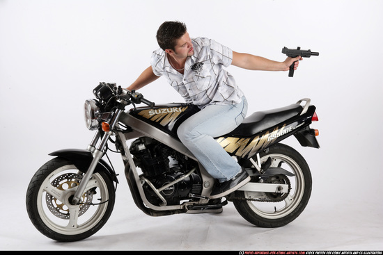 Man Adult Average White Riding a bike Moving poses Casual