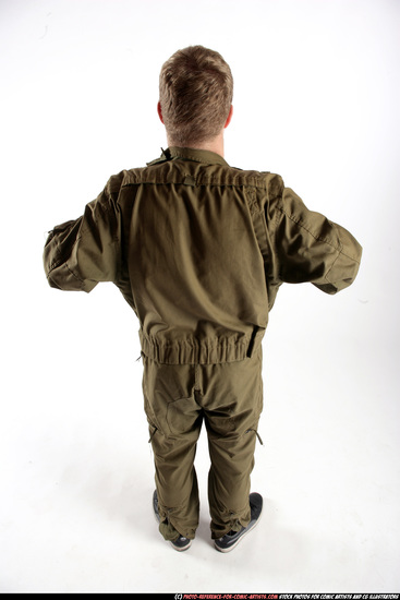 Man Young Average White Neutral Standing poses Army