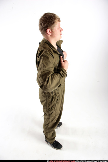 Man Young Average White Neutral Standing poses Army