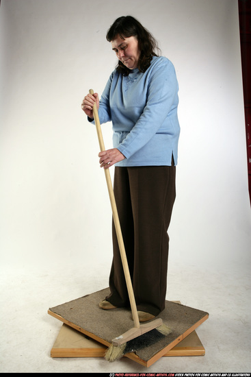 Woman Old Chubby White Daily activities Standing poses Casual