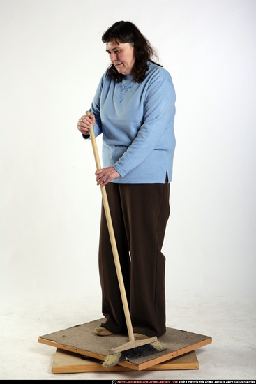 Woman Old Chubby White Daily activities Standing poses Casual