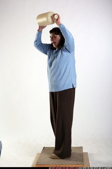 Woman Old Chubby White Throwing Standing poses Casual