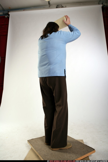 Woman Old Chubby White Throwing Standing poses Casual