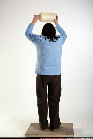 Woman Old Chubby White Throwing Standing poses Casual