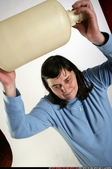 Woman Old Chubby White Throwing Standing poses Casual