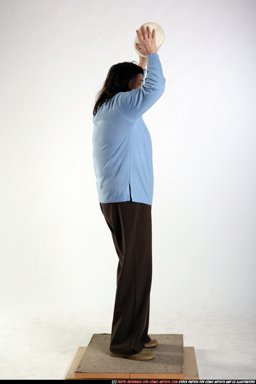 Woman Old Chubby White Throwing Standing poses Casual