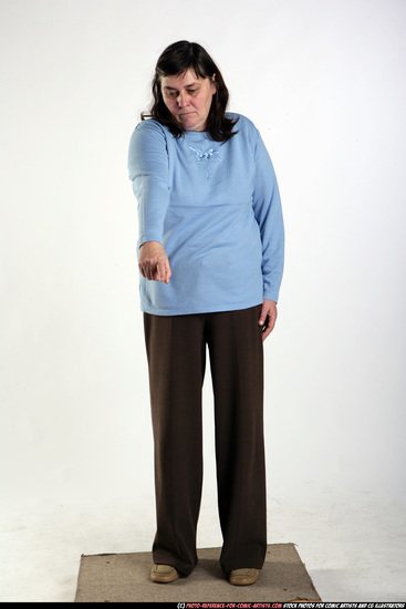 Woman Old Chubby White Daily activities Standing poses Casual