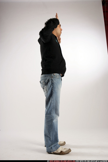 Man Adult Average Black Neutral Standing poses Sportswear