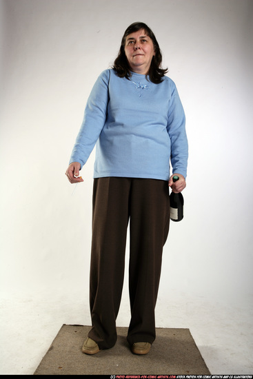 Woman Old Chubby White Daily activities Standing poses Casual