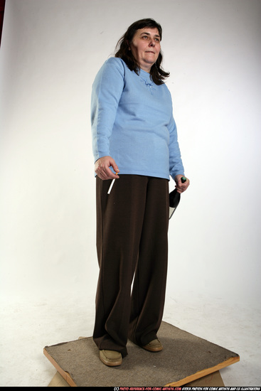 Woman Old Chubby White Daily activities Standing poses Casual