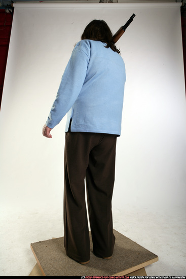 Woman Old Chubby White Martial art Standing poses Casual