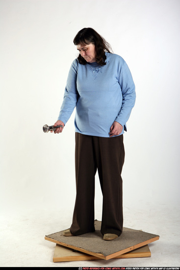 Woman Old Chubby White Daily activities Standing poses Casual