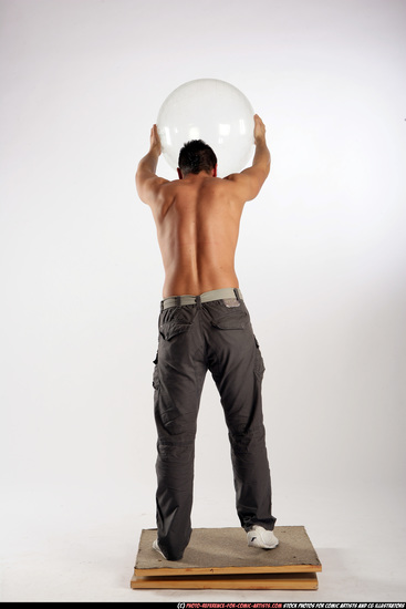 Man Adult Athletic White Throwing Standing poses Pants