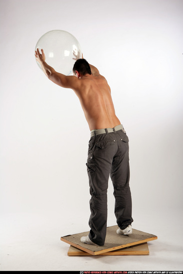 Man Adult Athletic White Throwing Standing poses Pants