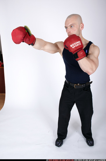 Man Adult Muscular White Fist fight Sitting poses Casual