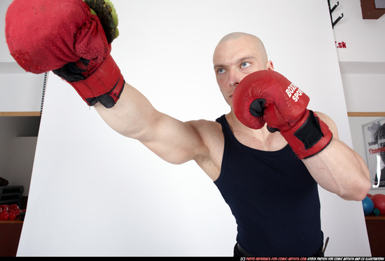 Man Adult Muscular White Fist fight Sitting poses Casual