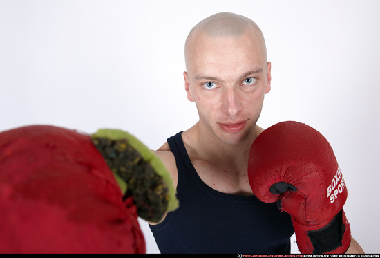 Man Adult Muscular White Fist fight Sitting poses Casual