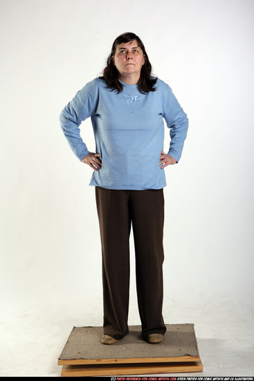 Woman Old Chubby White Martial art Standing poses Casual