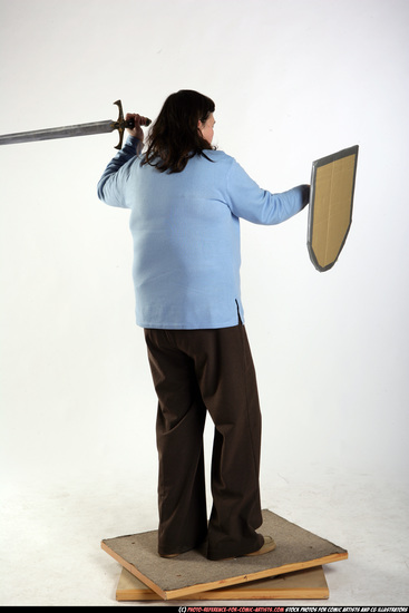 Woman Old Chubby White Martial art Standing poses Casual