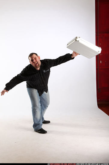 Man Adult Chubby White Throwing Standing poses Casual