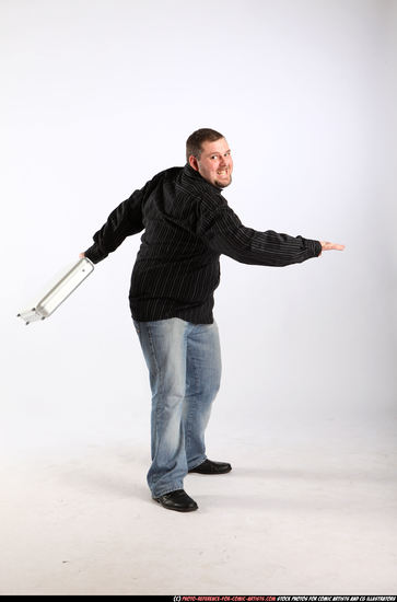 Man Adult Chubby White Throwing Standing poses Casual