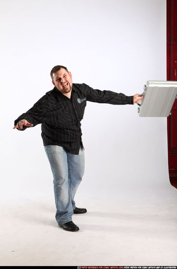 Man Adult Chubby White Throwing Standing poses Casual