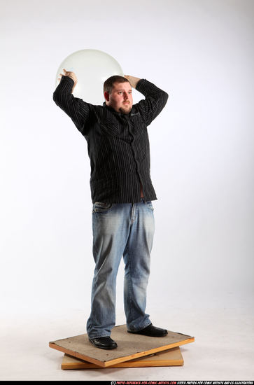 Man Adult Chubby White Throwing Standing poses Casual