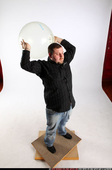 Man Adult Chubby White Throwing Standing poses Casual