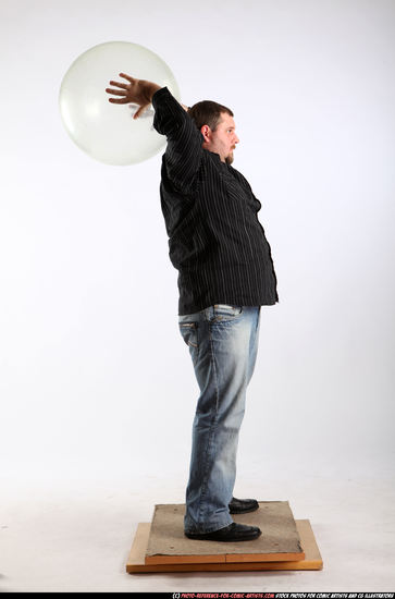 Man Adult Chubby White Throwing Standing poses Casual