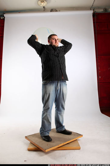 Man Adult Chubby White Throwing Standing poses Casual