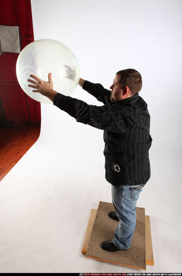 Man Adult Chubby White Throwing Standing poses Casual