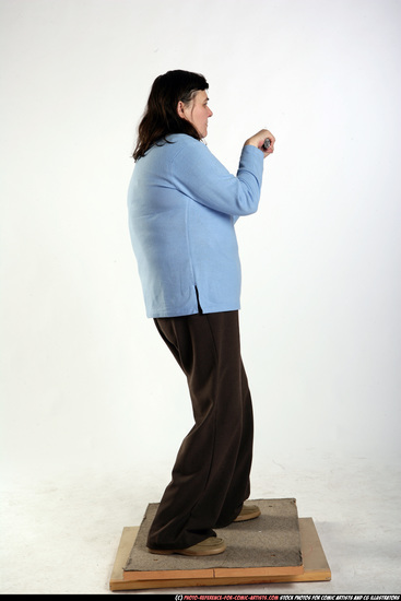 Woman Old Chubby White Martial art Standing poses Casual