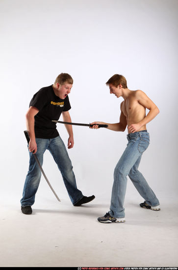 Adult Average White Fighting with sword Standing poses Sportswear Men