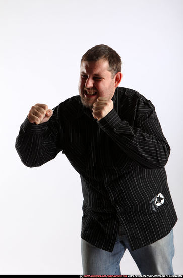 Man Adult Chubby White Fist fight Standing poses Casual