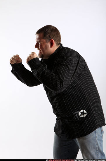 Man Adult Chubby White Fist fight Standing poses Casual