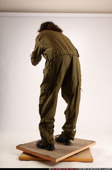 Woman Young Athletic Black Fighting with submachine gun Standing poses Army