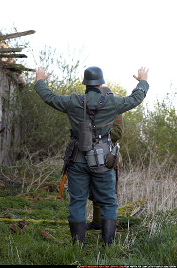 Adult Average White Fighting with rifle Standing poses Army Men