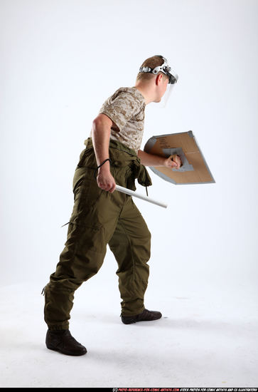 Man Adult Average White Martial art Standing poses Army