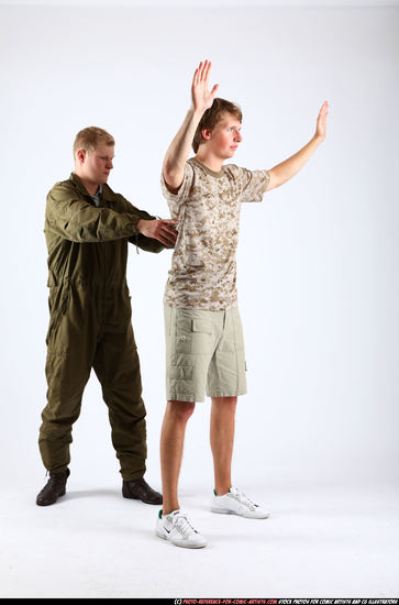 Adult Average White Neutral Standing poses Army Men