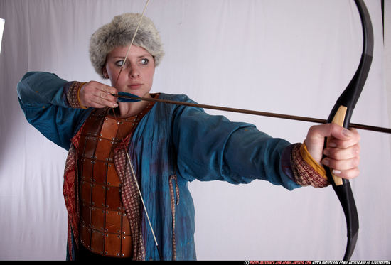 Woman Adult Average White Fighting with bow Standing poses Army