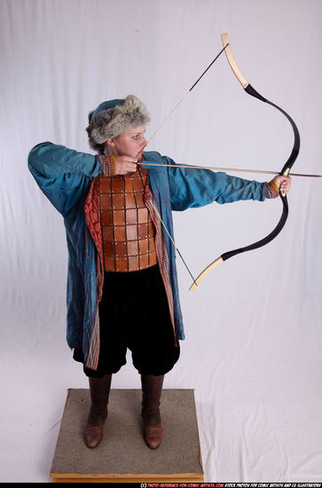 Woman Adult Average White Fighting with bow Standing poses Army